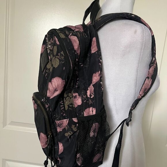 Mossimo Supply Co Pink Black Nylon 15"X12"X5" Backpack Bag - Picture 3 of 12